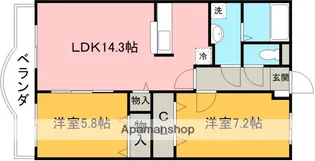 シャンデテ西三田ケ入【203号室】の間取り