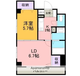 コンフォート康生【401号室】の間取り
