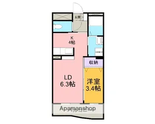 ラ・ペジブル【3階】の間取り