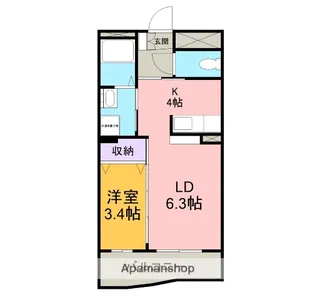 ラ・ペジブル【406号室】の間取り