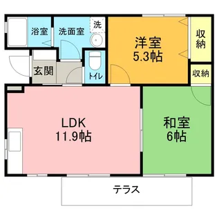 グリーンヒル光【203号室】の間取り