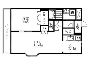クレストール松塚【1階】の間取り