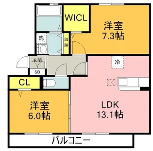 リバーハイツさらさ【3階】の間取り