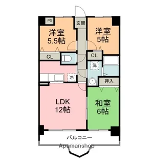 茶臼山ハイツ【508号室】の間取り