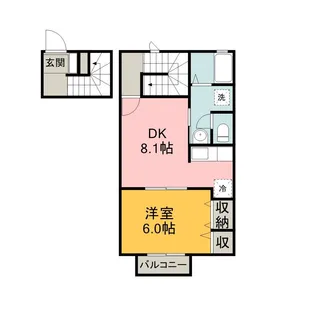 1DKの間取り画像