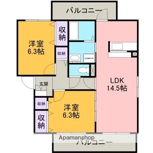 リューボヌールⅣ【3階】の間取り