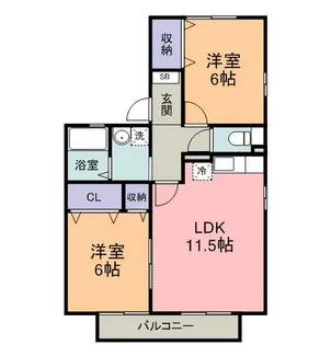 ミレニーHIRO B【1階】の間取り