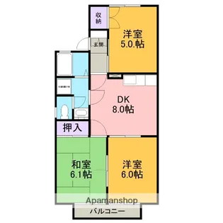 ジョイフル朝日【203号室】の間取り