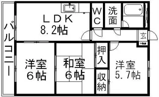 グランディール羽根【2階】の間取り