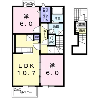 La Mere 真伝【2階】の間取り