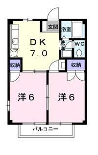2DKの間取り画像