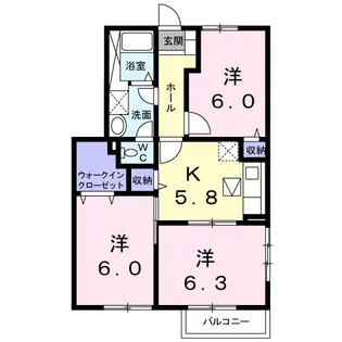 ウッドイン 1番館【1階】の間取り