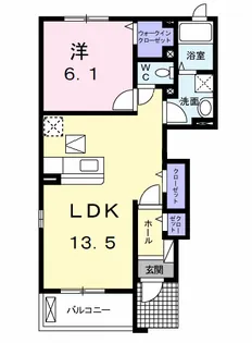 ラリック・ヒルB【1階】の間取り