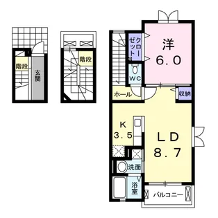 シャングリラ河原【3階】の間取り