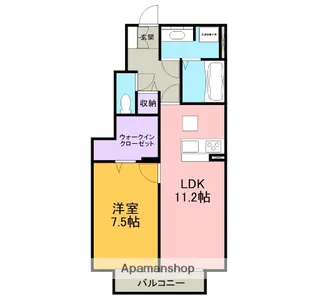 アヴァンセ岡町【102号室】の間取り