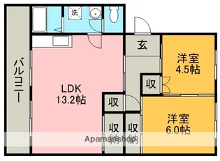 MINORU【405号室】の間取り