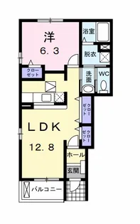 ルナ エ ステラB【1階】の間取り