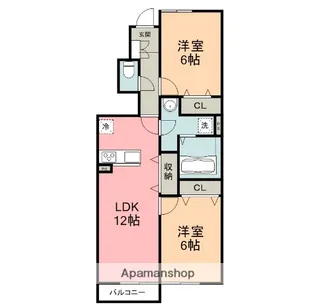 リーブル桃山【102号室】の間取り
