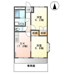 グリーンハイム松橋Ⅱ【101号室】の間取り