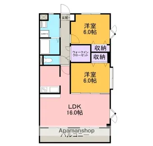 M.あしたば【20-B号室】の間取り