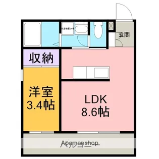 竜美丘RESIDENCE【3C号室】の間取り