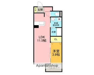 1LDKの間取り画像