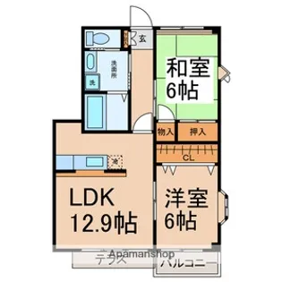 ハイステージ城山【101号室号室】の間取り