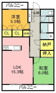2LDKの間取り画像