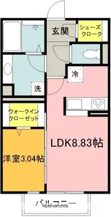 イル フィオーレ(IL FIORE)【102号室】の間取り
