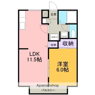 エスポワール大平A【B203号室】の間取り