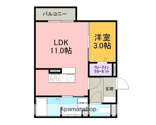 LANDMARK樹【205号室】の間取り