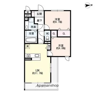 グリーヴィラ柱曙【1階】の間取り