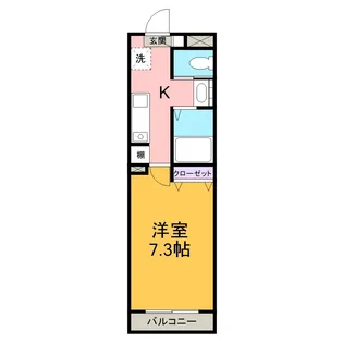1Kの間取り画像