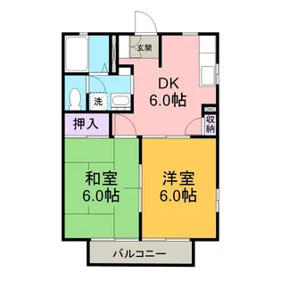 ディアス福岡【201号室】の間取り