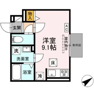 パークサイド柱Ⅱ【1階】の間取り