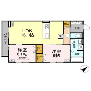 グレイスガーデン赤渋【2階】の間取り