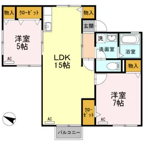 メゾン錦 A棟【202号室】の間取り