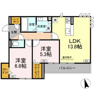 DーAVANCE上和田【2階】の間取り
