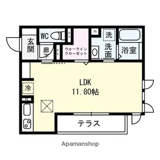HERMITAGE羽根【203号室】の間取り