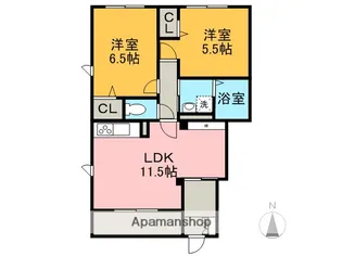 サニースクエアC【101号室】の間取り