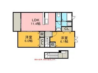 ラリック・ヒルA【2階】の間取り