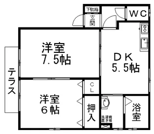 ステイブル庄司田【202号室】の間取り