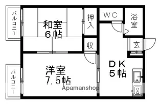 第2本多ハイツ【2階】の間取り