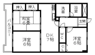 グリーンキャッスル【3階】の間取り