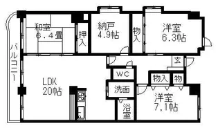 3SLDKの間取り画像