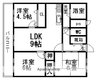 愛知県一宮市水落町【マンション】の間取り