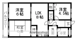サンポート住吉【4階】の間取り