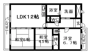 ウィズユー苅安賀【4C号室】の間取り