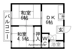 コーポ三鈴【1階】の間取り