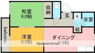 グリーンパーク睦【2階】の間取り